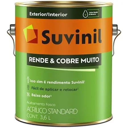 Tinta Acrílica Standard Rende E Cobre Muito Fosca Oceano 3,6 L Suvinil